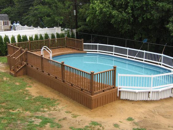 30 Above Ground Pool Deck Ideas, Deck Designs For Oval Above Ground Pools